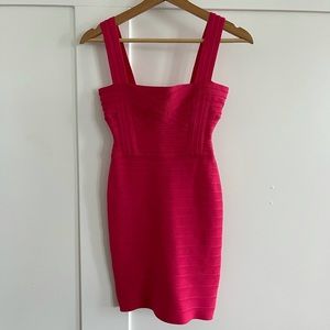 Herve Leger Bandage Hot Pink Bodycon Dress, Size XS
